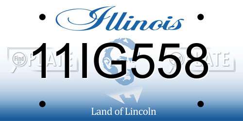 11IG558 Illinois License Plate