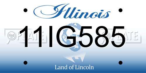 11IG585 Illinois License Plate