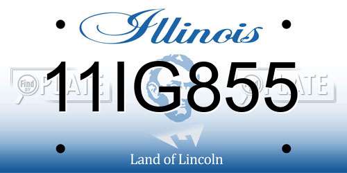 11IG855 Illinois License Plate