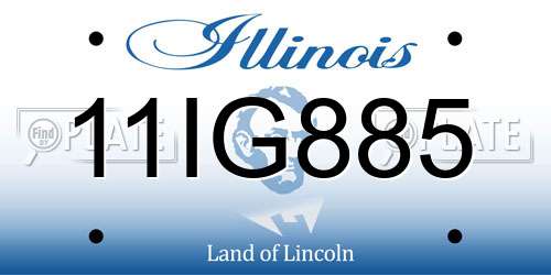11IG885 Illinois License Plate