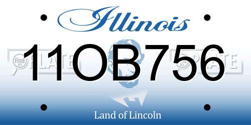 11OB756 Illinois License Plate