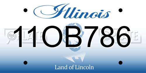11OB786 Illinois License Plate
