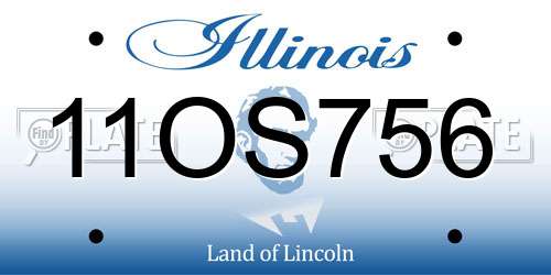 11OS756 Illinois License Plate