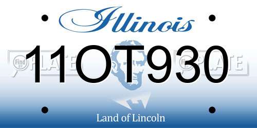 11OT930 Illinois License Plate