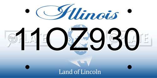 11OZ930 Illinois License Plate
