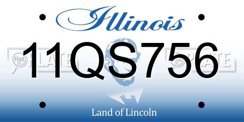 11QS756 Illinois License Plate