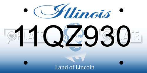 11QZ930 Illinois License Plate