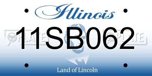 11SB062 Illinois License Plate