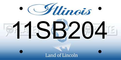 11SB204 Illinois License Plate