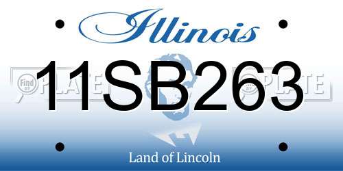 11SB263 Illinois License Plate