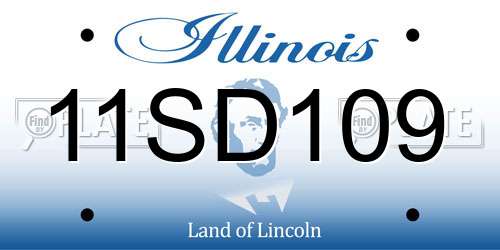 11SD109 Illinois License Plate