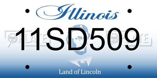 11SD509 Illinois License Plate