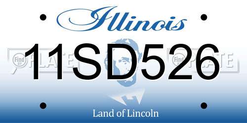11SD526 Illinois License Plate