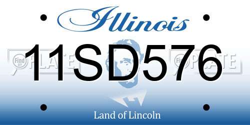 11SD576 Illinois License Plate