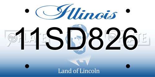 11SD826 Illinois License Plate