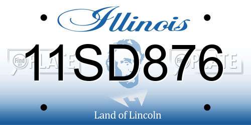 11SD876 Illinois License Plate