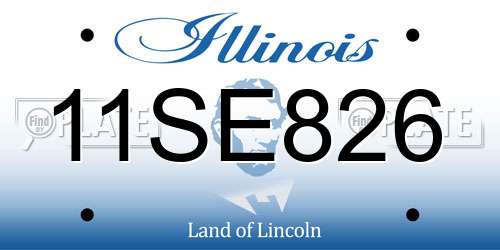 11SE826 Illinois License Plate