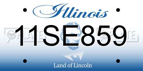 11SE859 Illinois License Plate