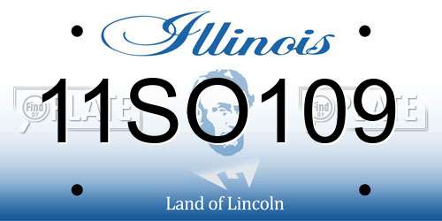 11SO109 Illinois License Plate