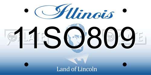 11SO809 Illinois License Plate