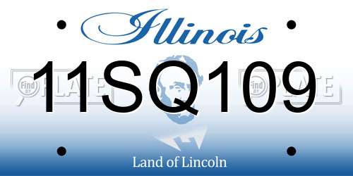 11SQ109 Illinois License Plate