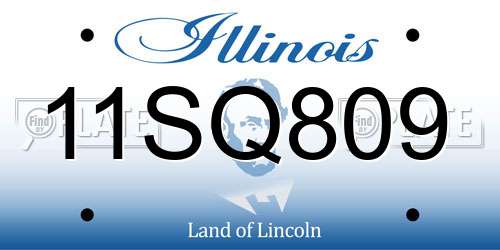 11SQ809 Illinois License Plate