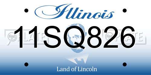 11SQ826 Illinois License Plate