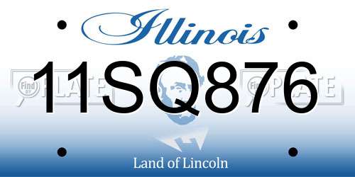 11SQ876 Illinois License Plate