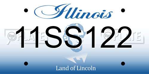 11SS122 Illinois License Plate
