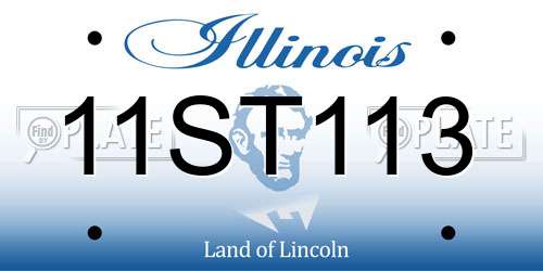 11ST113 Illinois License Plate