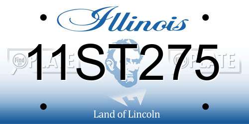 11ST275 Illinois License Plate