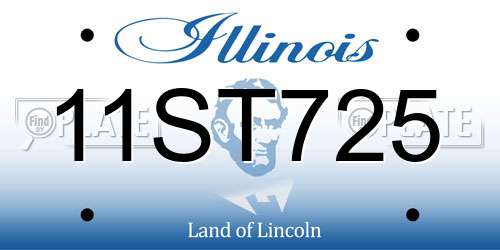 11ST725 Illinois License Plate