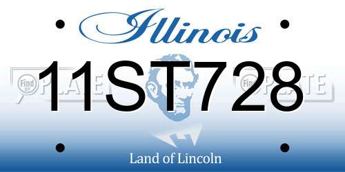 11ST728 Illinois License Plate
