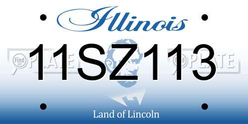 11SZ113 Illinois License Plate