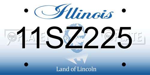 11SZ225 Illinois License Plate