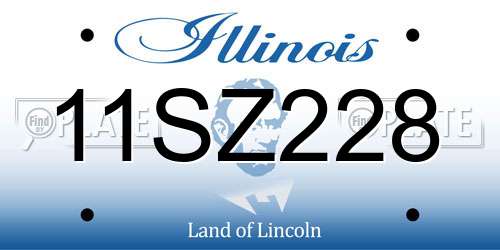 11SZ228 Illinois License Plate