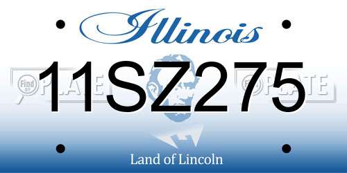 11SZ275 Illinois License Plate