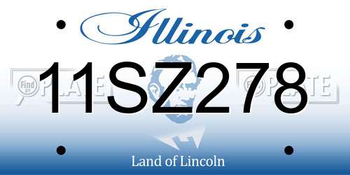 11SZ278 Illinois License Plate