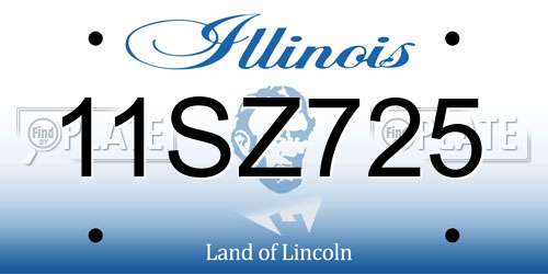 11SZ725 Illinois License Plate