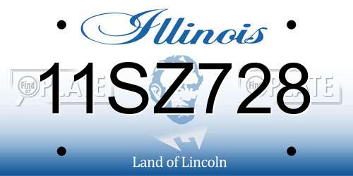 11SZ728 Illinois License Plate
