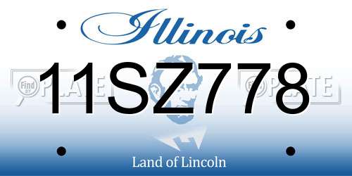 11SZ778 Illinois License Plate