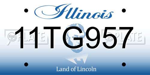 11TG957 Illinois License Plate