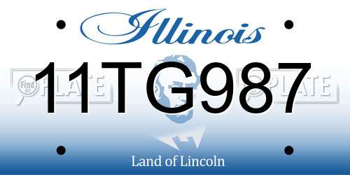 11TG987 Illinois License Plate