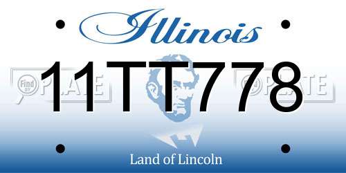 11TT778 Illinois License Plate