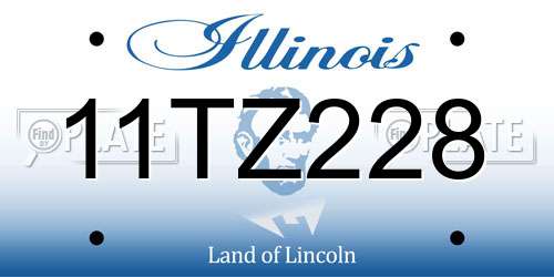 11TZ228 Illinois License Plate