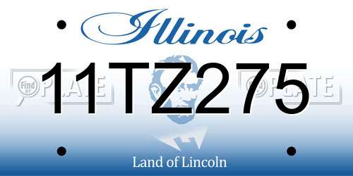 11TZ275 Illinois License Plate