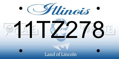 11TZ278 Illinois License Plate