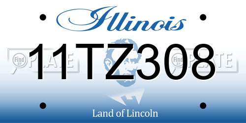 11TZ308 Illinois License Plate
