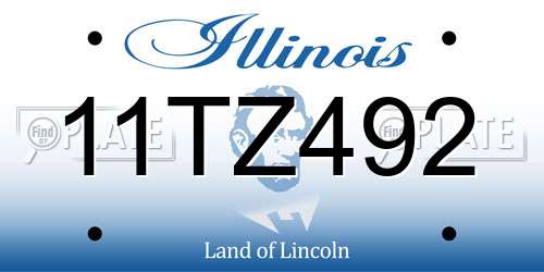 11TZ492 Illinois License Plate