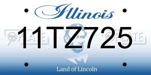 11TZ725 Illinois License Plate